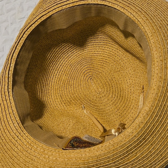 Scala Paper Straw Hat with Black Band Summer Sunhat - Picture 4 of 5